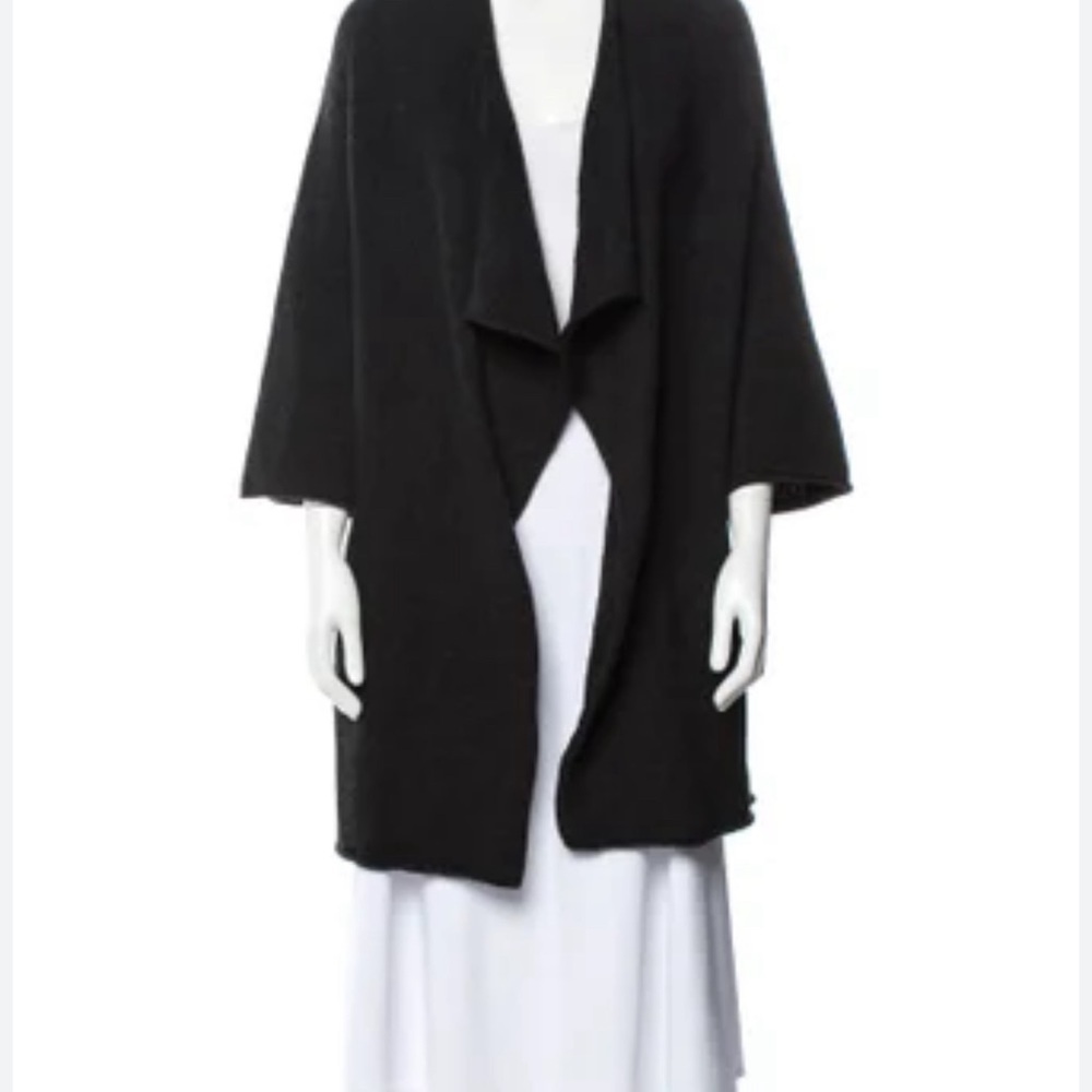 Vince Wool Cashmere Shawl Collar Open Front Long Line Women Cardigan Sweater XS
